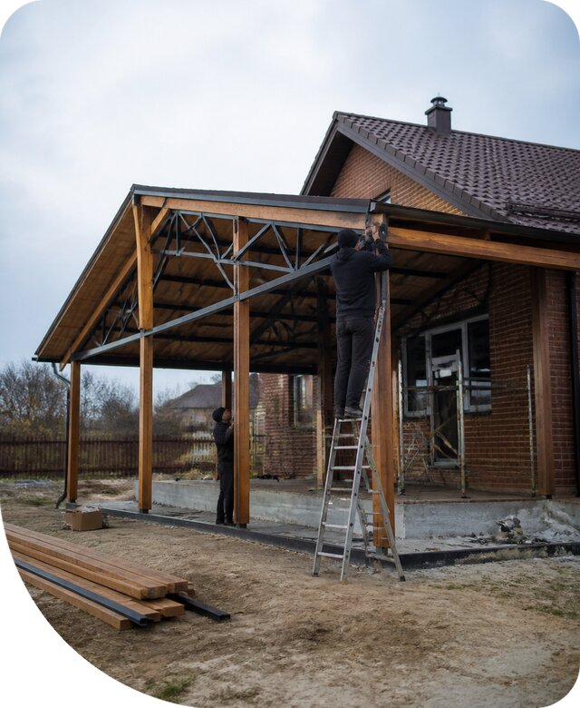 Пристройка навеса к дому и участку в Абакане под ключ